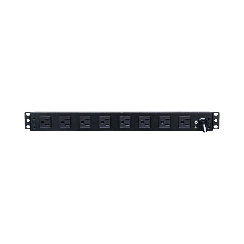 PDU for Distribution of Energy Basic with 8 Outlets NEMA 5-15R Rear and 2 Plugs 5-15R Front, 1 Rack Unit