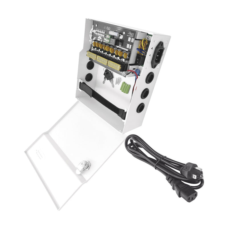 Professional Power Supply 11 -15 Vdc / 10A / 9 Outputs / With Backup Battery Capacity / Requires Battery / Input Voltage: 96-264 VAC