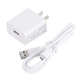 1 Port Micro-USB Charger; of 5 Vdc, 1 Amp, Input voltage 100-240 VAC