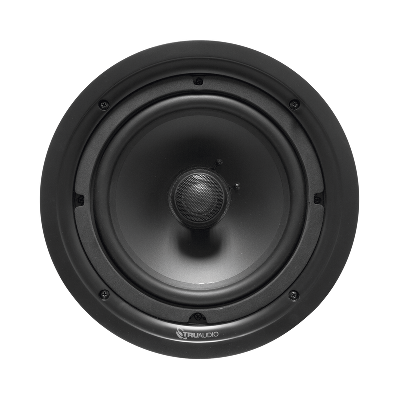 Phantom Series 2-way in-ceiling speaker, 8 in injected poly woofer, 1in silk dome swivel tweeter, 5-120 watts, 8 Ohms