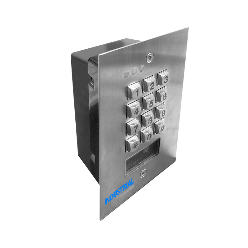 Keypad Outdoor/Indoor Vandal proof, 3 Relays, Wiegand Output, 1200 Users, Proximity Reader, Wall Mounting