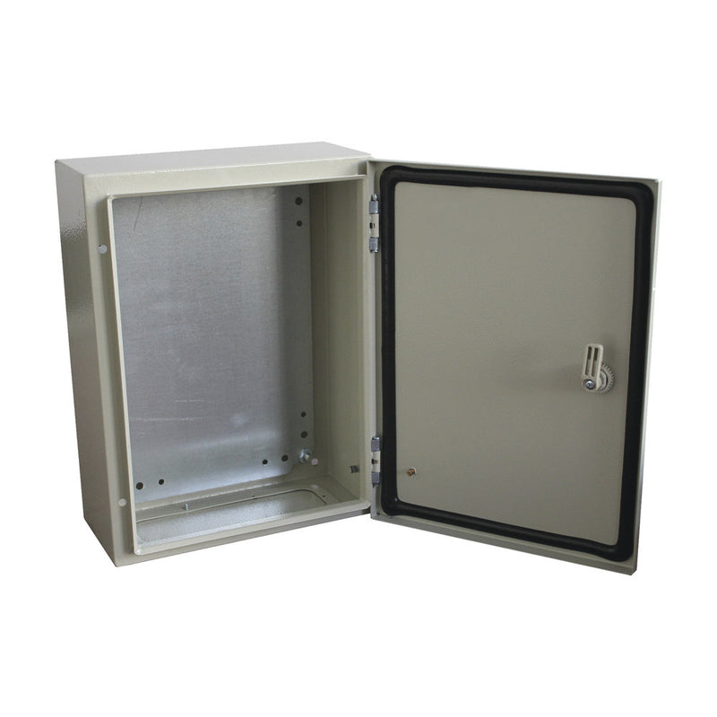 Single Door Wall Mount Enclosure (11.81 x 15.75 x 7.87 in) with Metal Indoor Backplate