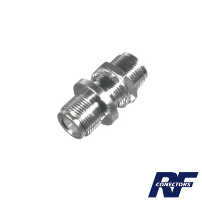Double N Female Bulkhead Adapter, front Mount with Double D Flat and Silver Plated Body