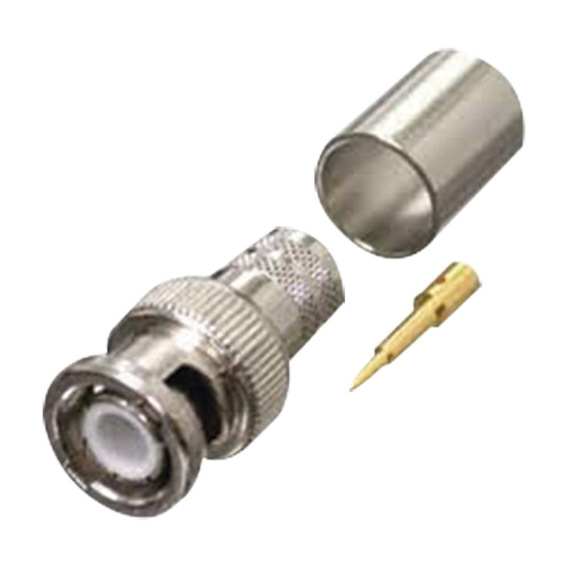 BNC Male Connector to crimp on RG-8/U, LMR-400, 9913, CNT-400 Cables, Nickel/ Gold/ PTFE.