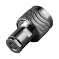 N Male Connector, Clamp for PROFLEX, Group P Cable, Silver/Gold/PTFE.