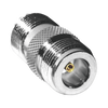 Adaptador recto de conector N hembra a UHF hembra (SO-239), plata/oro/PTFE.