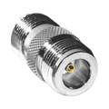 Adaptador recto de conector N hembra a UHF hembra (SO-239), plata/oro/PTFE.