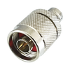 Straight Adapter from N Male to BNC Female Connector, Silver/ Gold/ PTFE.