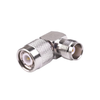 Adaptador de ángulo recto de conector TNC hembra a TNC macho, níquel/oro/PTFE.