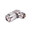 Adaptador de ángulo recto de conector TNC hembra a TNC macho, níquel/oro/PTFE.