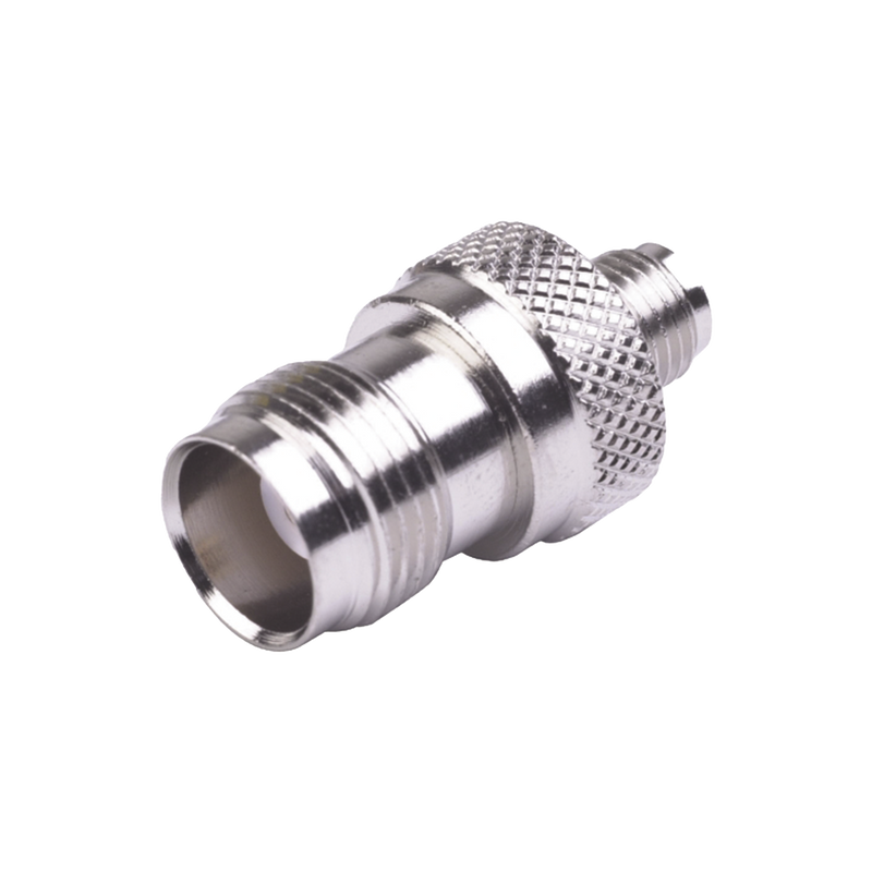 Straight Adapter from TNC Female Connector to SMA Female, Nickel/ Gold/ PTFE.