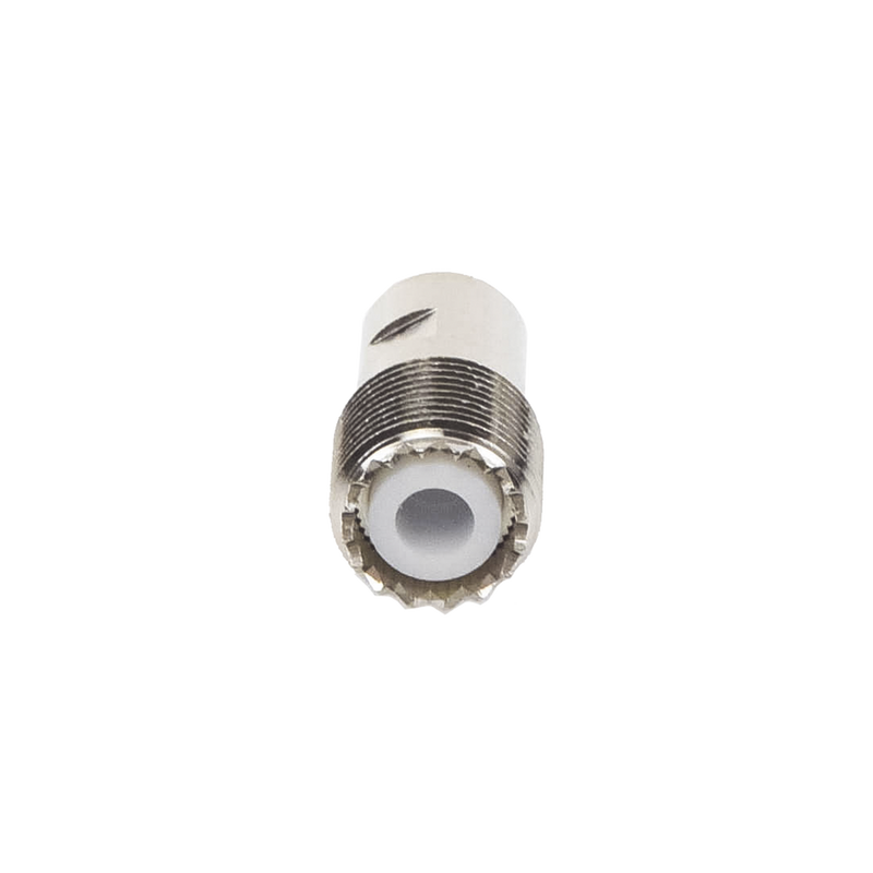 UHF Female Connector (SO-239) to clamp on RG-58/U, RG-142/U cables.