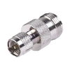 Adaptador recto de Mini-UHF macho a conector N hembra, nΓquel/oro/PTFE.