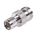 Adaptador recto de Mini-UHF macho a conector N hembra, nΓquel/oro/PTFE.