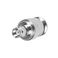 Adaptador recto, de conector macho SMA de polaridad invertida a hembra N, níquel/oro/PTFE.