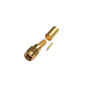 SMA Male to Crimp on RG-142/U, LMR-195 Cables, Gold / Gold / PTFE.