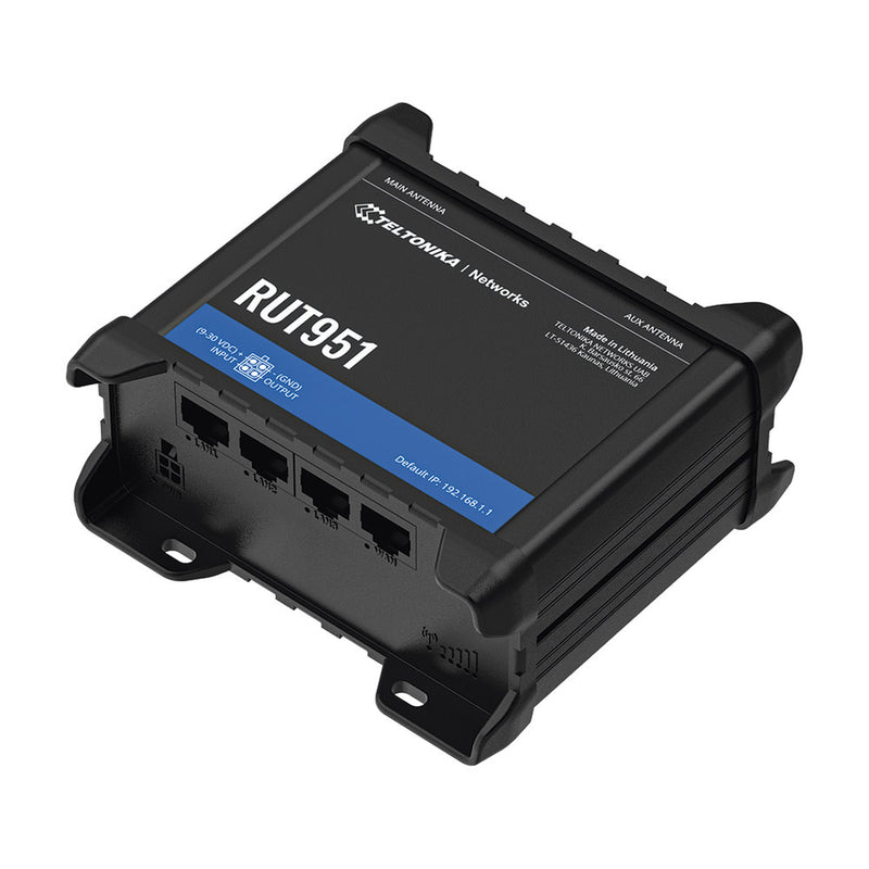 Industrial 4G Cellular Router, RUT241098000, 2 Ethernet Ports RJ45, WiFi 802.11b/g/n, WAN Failover, Compatible with Verizon, T-Mobile, and AT&T
