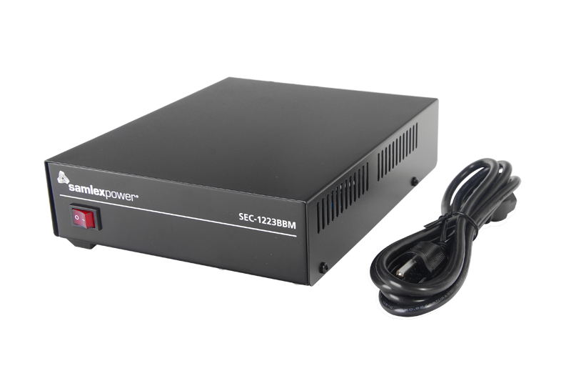 Desktop Switching Power Supply, Commuted Power Supply SAMLEX 13.8 Vdc , Maximum Current 23 A. Circuit for Backup Battery Included