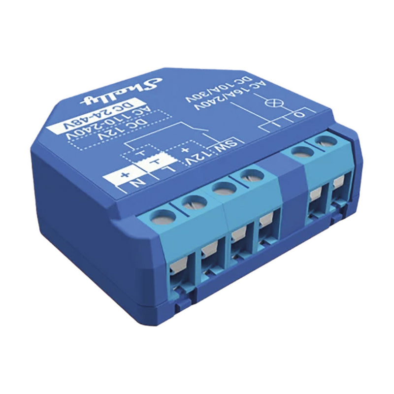 Smart WiFi Relay 15A / 12-48 VDC / 110-230 VAC / Compatible with Alexa Voice Assistant and Google Home / For Lighting or Access Control Applications