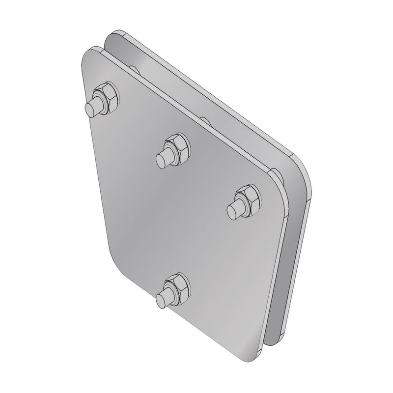Equalizing Plates with Screws and Spacers, for 3 Guyed. Hot-dip Galvanized (7.87 x 7.87 x 11.81 in)