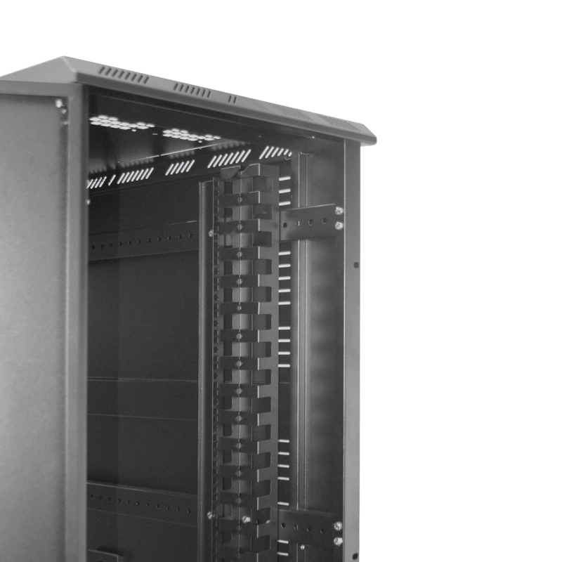 19" 45U Professional Cabinet for Telecommunications, Depth 1200mm, Standard Rack and Security Glass Door