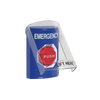 Emergency Button English Text with Polycarbonate Protective Cover, Key Reset and Horn