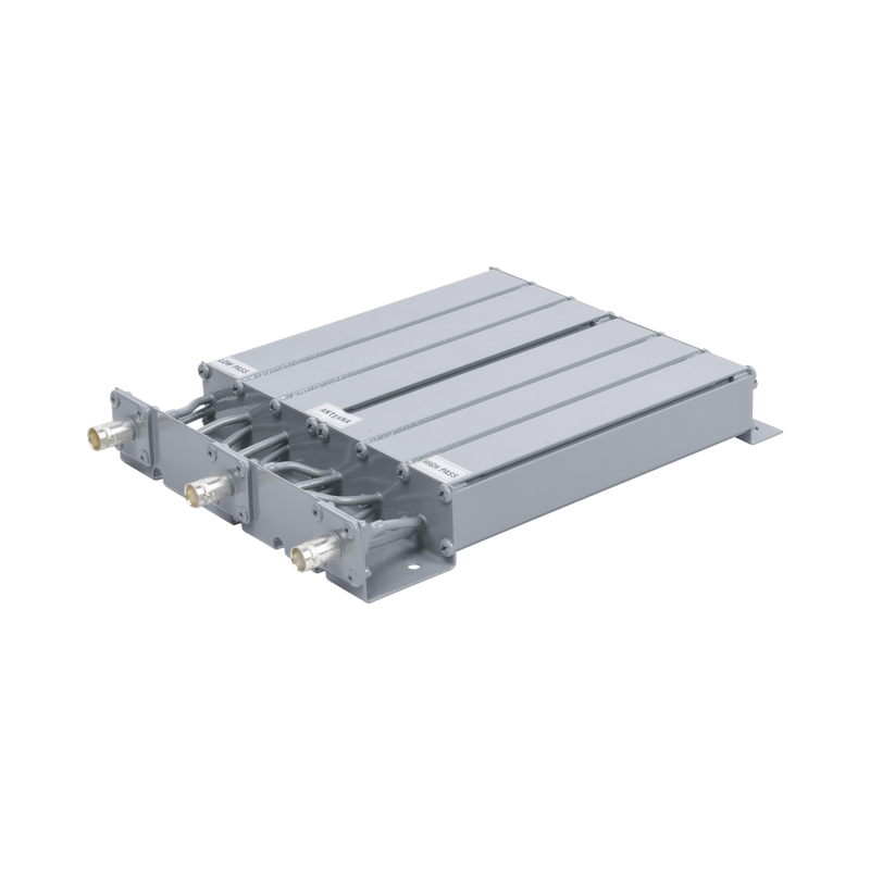 UHF SYSCOM Duplexer, 6 Cavities for 403-430 MHz, 50 Watt, 5 MHz Split, Reject Band, BNC Females.