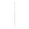 1.4 M Pole for Electrified Fence, Galvanized Pole 18 Gauge of 1' Diameter with 6 Insulators. Color: White.