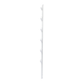 1.4 M Pole for Electrified Fence, Galvanized Pole 18 Gauge of 1' Diameter with 6 Insulators. Color: White.