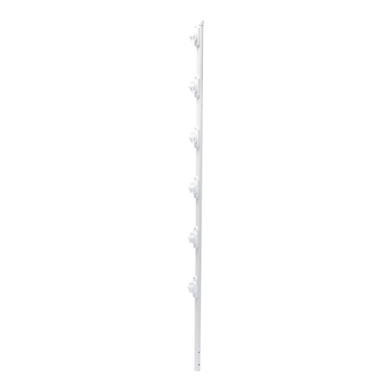 1.4 M Pole for Electrified Fence, Galvanized Pole 18 Gauge of 1' Diameter with 6 Insulators. Color: White.