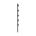 3.9 ft Pole for Electrified Fence, Galvanized Pole 18 Gauge of 1' Diameter with 5 Insulators. Color: black.