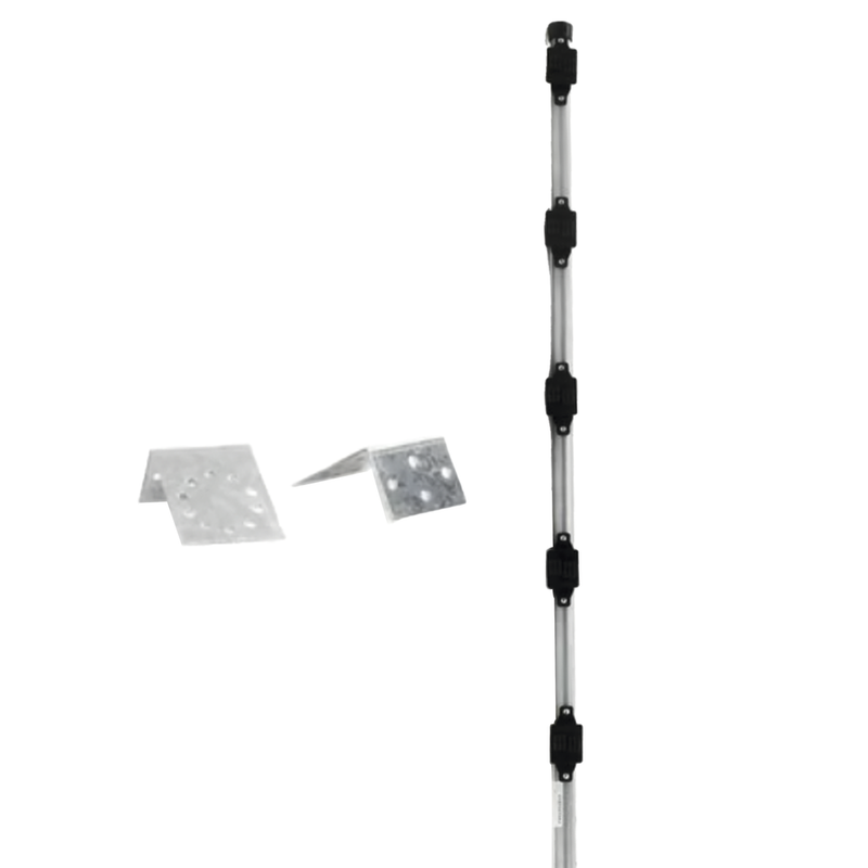 1 m Pole Height for Electric Fences / Includes Multi-position Base, 100% Galvanized Steel with 5 Step Insulators