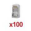 Pack of 100 RJ45 connectors for category 5E UTP cable