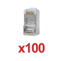 Pack of 100 RJ45 connectors for category 5E UTP cable