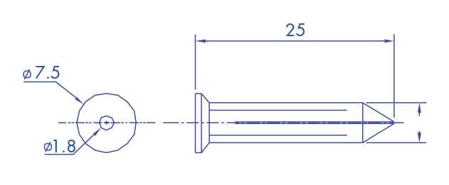 Package with Yellow Conical Plastic Anchor 10 Pieces and 1" Plastic Nail 10 Pieces to False Wall (1207-03230)