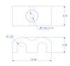 Double Staples for Round Conductors, Natural Color, 4mm (100 pcs) (3401-00100)