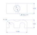 Double Staples for Round Conductors, Natural Color, 4mm (100 pcs) (3401-00100)