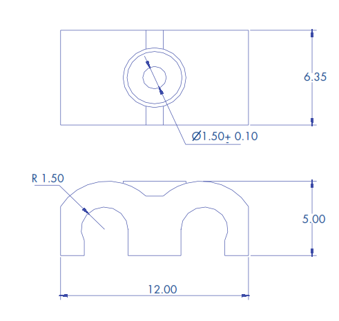 Double Staples for Round Conductors, Natural Color, 4mm (100 pcs) (3401-00100)