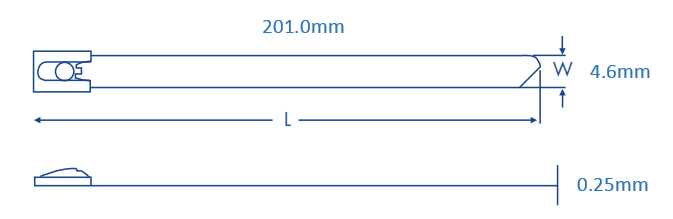 Stainless Steel Tie, Length 7.9" / 201mm (100 pieces) (4100-01000)