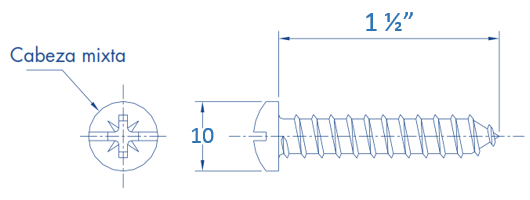 Galvanized Screw 10 x 1 1/2" for TP2X (100 pcs) (1392-01210)
