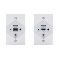 HDMI Extender Kit on WALL PLATES for distances of 40 meters / Resolution 1080P @ 60 Hz / Cat 6/6A/ 7 / HDR / Zero Latency / Supports Remote Control / 2.74 x 4.49' wall plate (US standard size ).