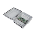WISP/FTTX Switch with 7-Port 24V Passive Reverse PoE (PoE In), 1-Port 24V PoE Out + 2 SFP Ports, Integrated NEMA IP67 Enclosure, Ideal for Outdoor Installations.