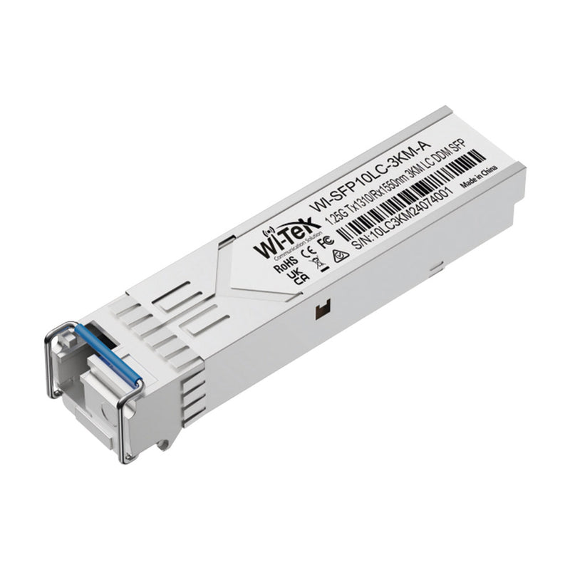 Single-Mode SFP LC Transceiver, 1.25Gbps, 3km, LC Simplex - Wavelength: 1310nm/1550nm