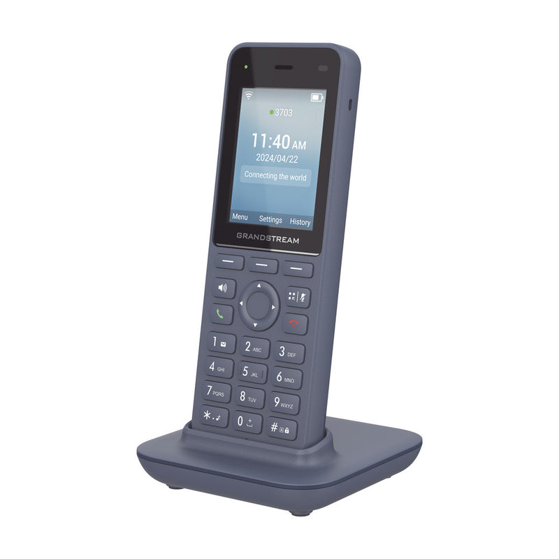 Cordless Wi-Fi IP Phone WP826 / Dual-band Wi-Fi 6 / Advanced Roaming / HD Voice with Opus / 4-way Voice Conferencing / Push-to-Talk Function / Bluetooth and Emergency / 3000mAh Battery with 12 Hours Talk Time