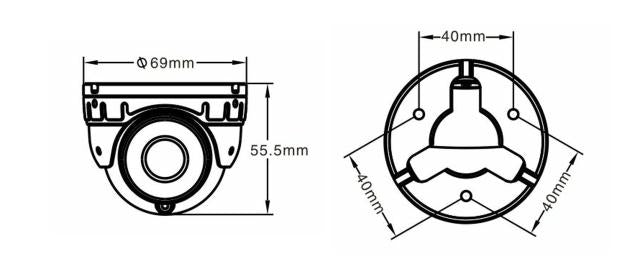 Analog Vandalproof Dome, 2.8 mm with Built-in Microphone for EPCOM Mobile DVRs XMR Series
