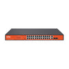 24-Port Fast Ethernet PoE Switch with 2x Combo SFP, Hi-PoE (60W), 250m Extend Mode, 250W PoE Budget, DIP Switch, and CCTV Optimization