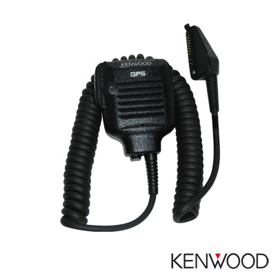 Altavoz-micrófono de solapa con receptor de antena GPS. Recomendado para radios con batería KNB48L.