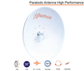 Directional Antenna of 3.937 ft Diameter, 5.9-7.2 GHz, Ganancia 36 dBi with SLANT, 2 N-Female Connectors, Includes Mounting