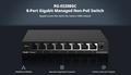 8-Port Gigabit Smart Cloud Managed Non-PoE Switch, IP Camera Recognition, Unique Value for CCTV Network