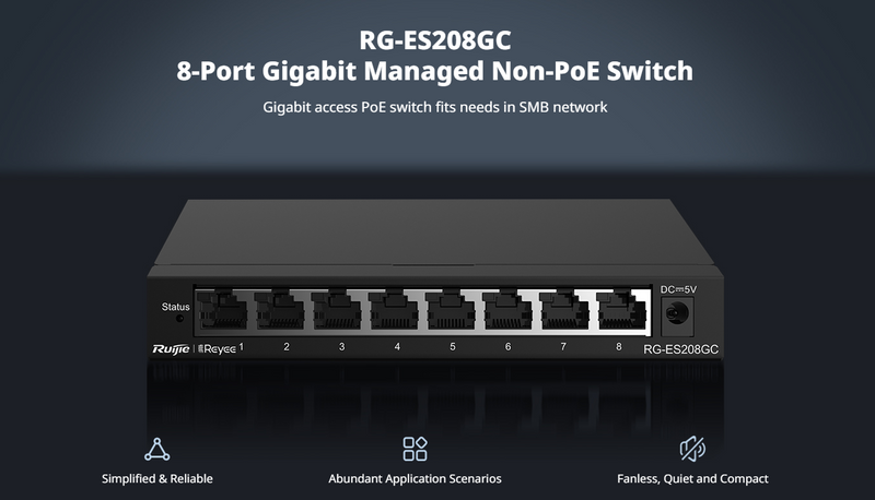 8-Port Gigabit Smart Cloud Managed Non-PoE Switch, IP Camera Recognition, Unique Value for CCTV Network
